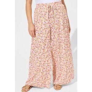 Torrid Pull-On Wide Leg Pant Ditsy floral Vacation Coastal Women's 6X New